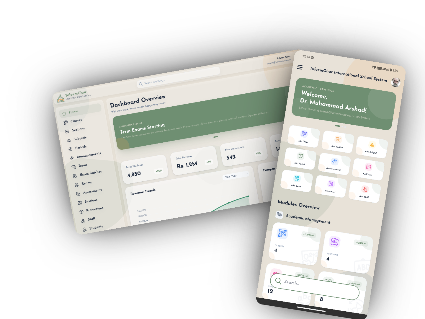 Taleemia Web and Mobile Preview